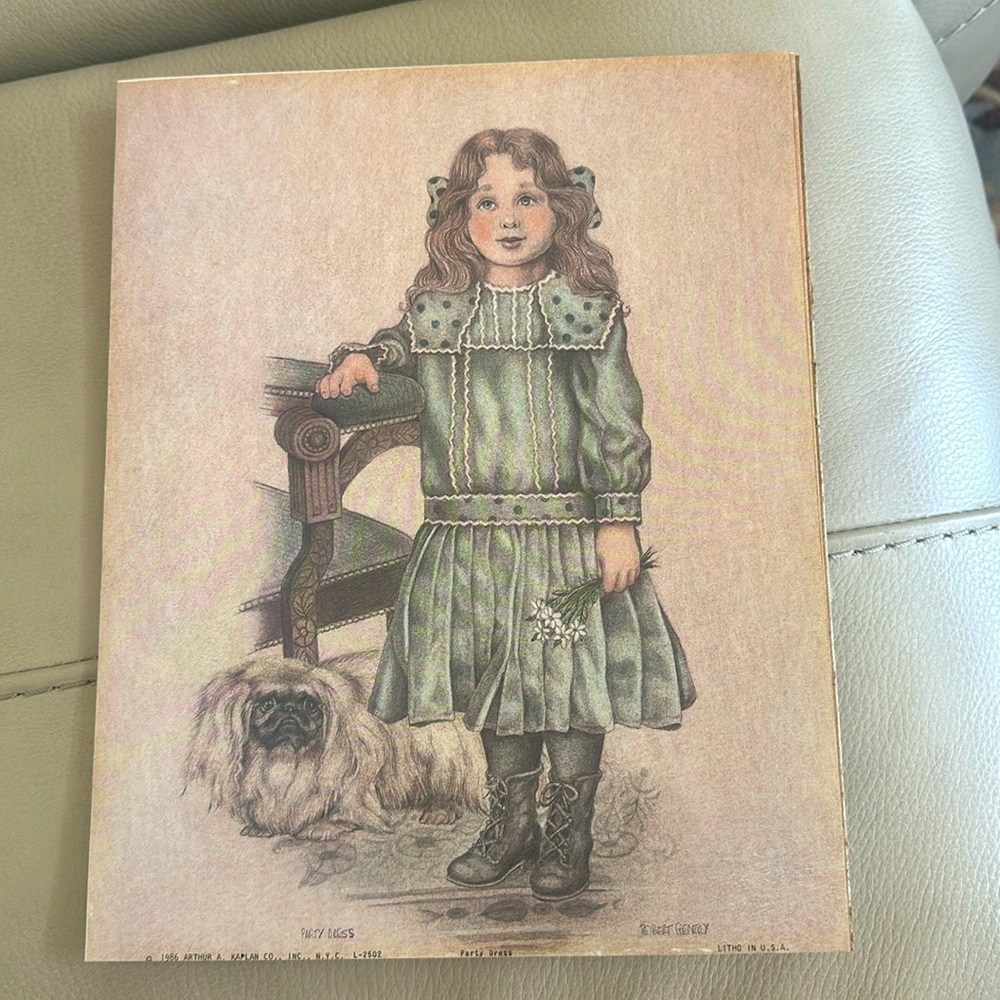 Vintage Robert Gentry 1986 “Party Dress” Lithograph Wall Art 8 x 10